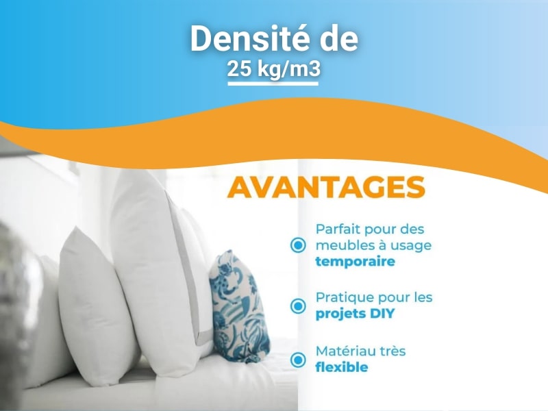 Plaque de mousse Polyether 25 kg m3 densite