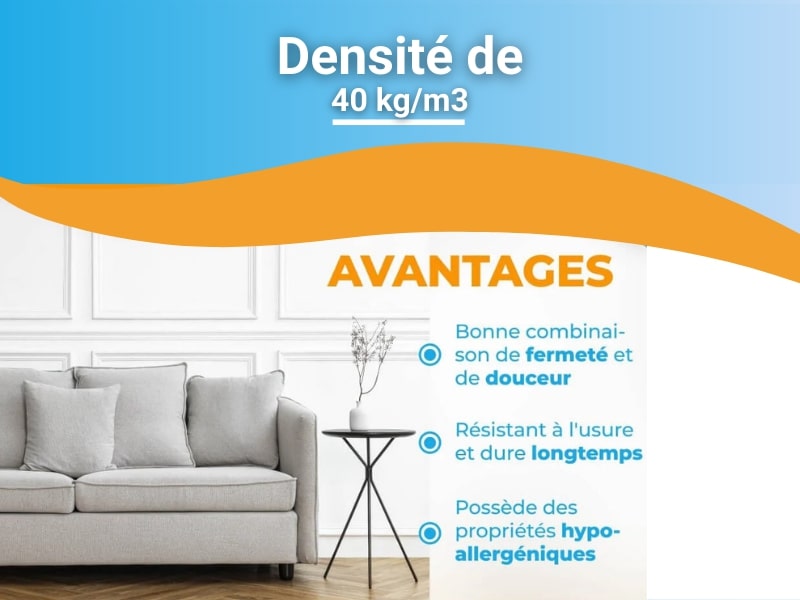 Plaque de mousse Polyether 40 kg m3 densite